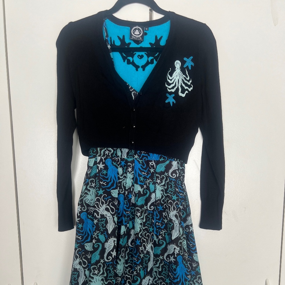 Banjo and Cake Under the Sea Dress and Sweater Set - Size S